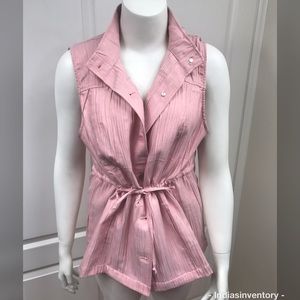 CJ Banks Red Sleeveless Waist Tie Vest